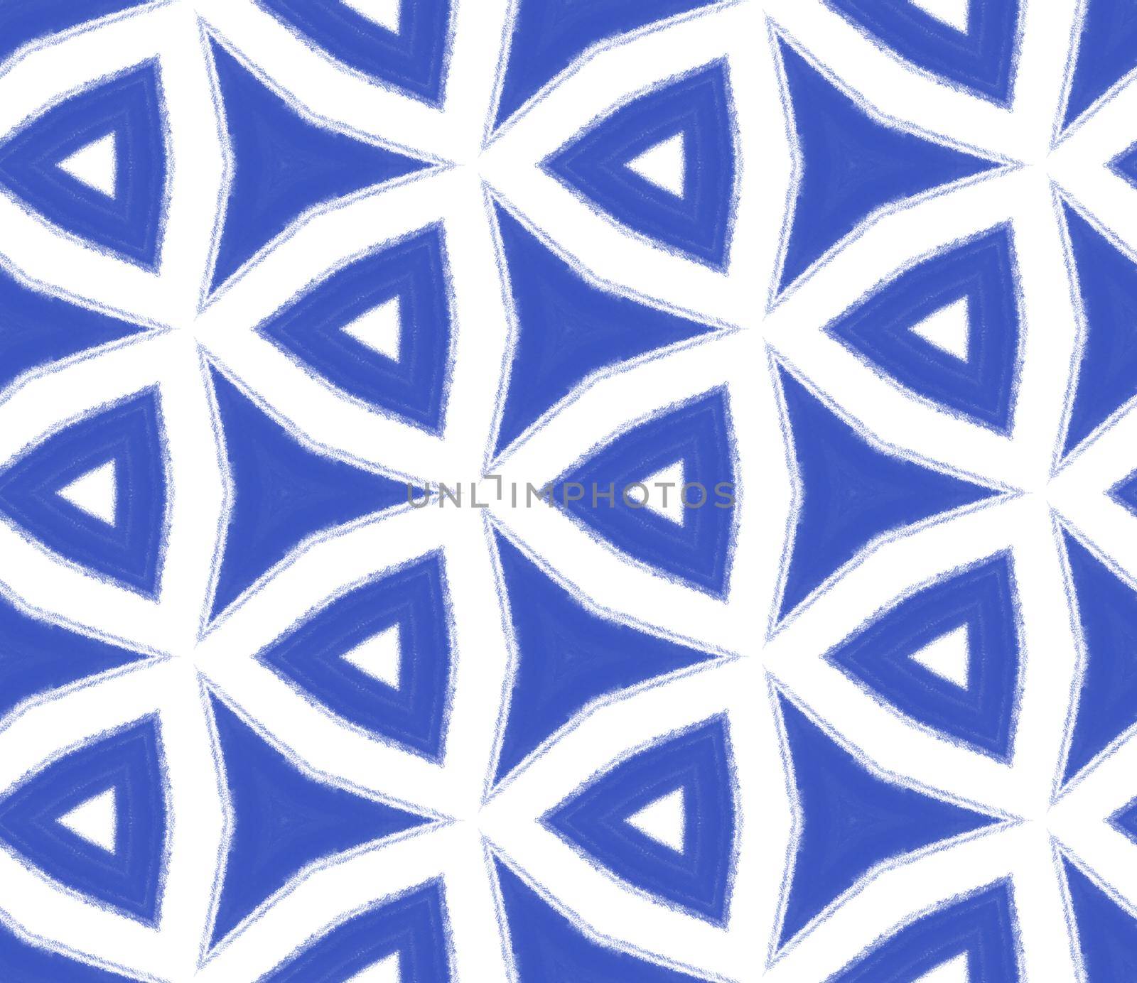 Mosaic seamless pattern. Indigo symmetrical kaleidoscope background. Textile ready sightly print, swimwear fabric, wallpaper, wrapping. Retro mosaic seamless design.