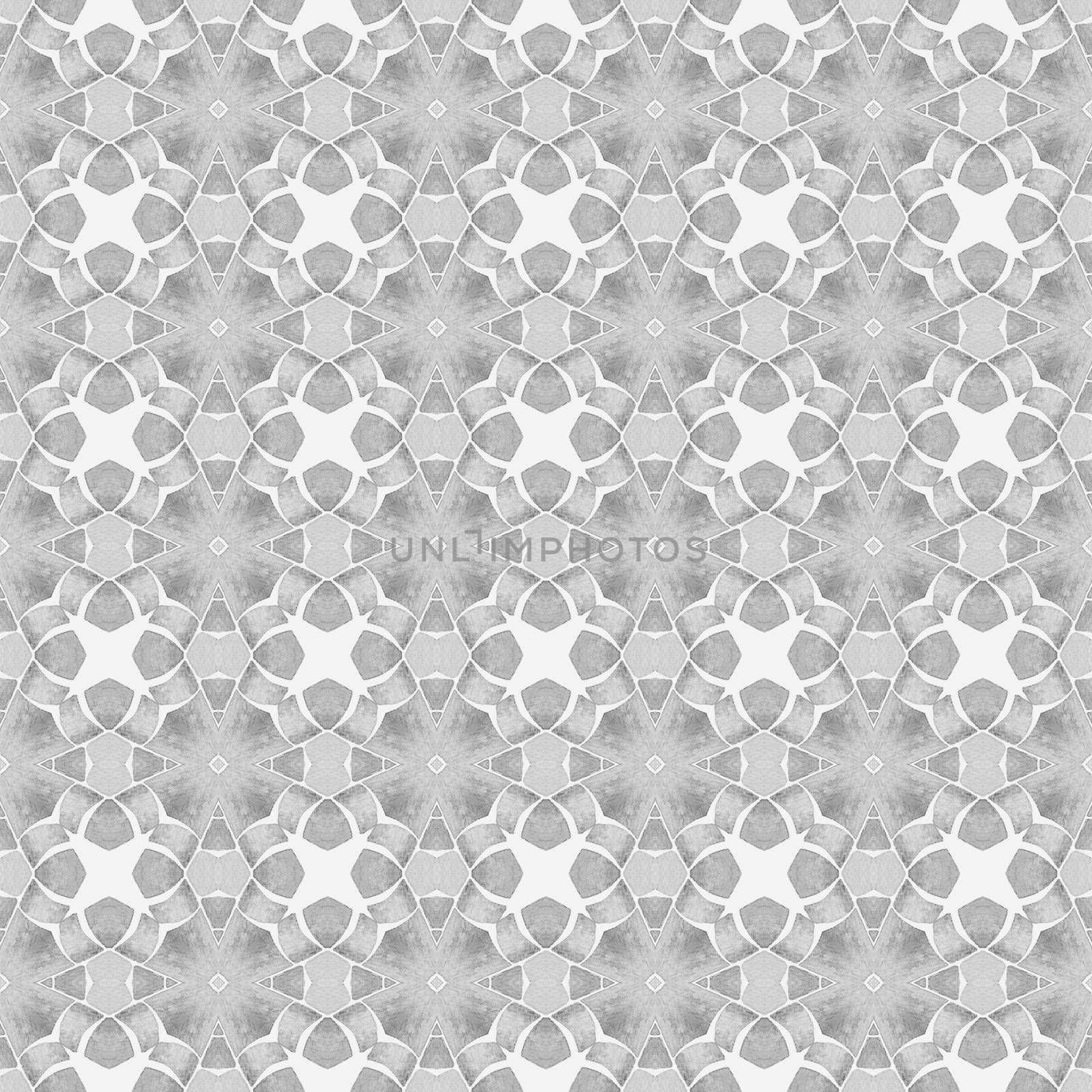 Mosaic seamless pattern. Black and white surprising boho chic summer design. Textile ready elegant print, swimwear fabric, wallpaper, wrapping. Hand drawn green mosaic seamless border.
