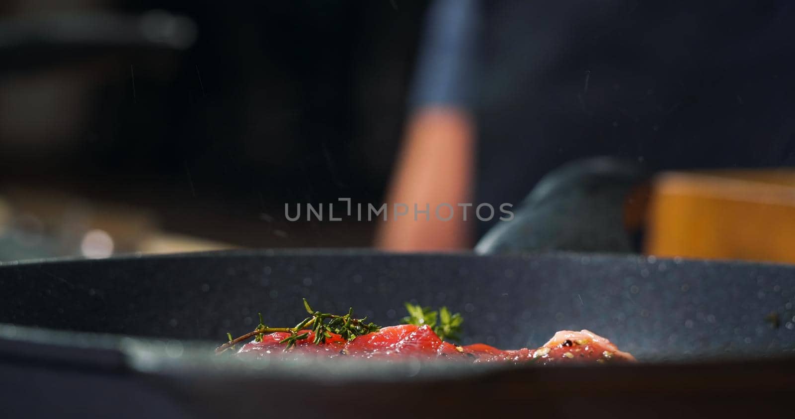 Cooking Beef Meat Roasted at Kitchen, Close Up by RecCameraStock
