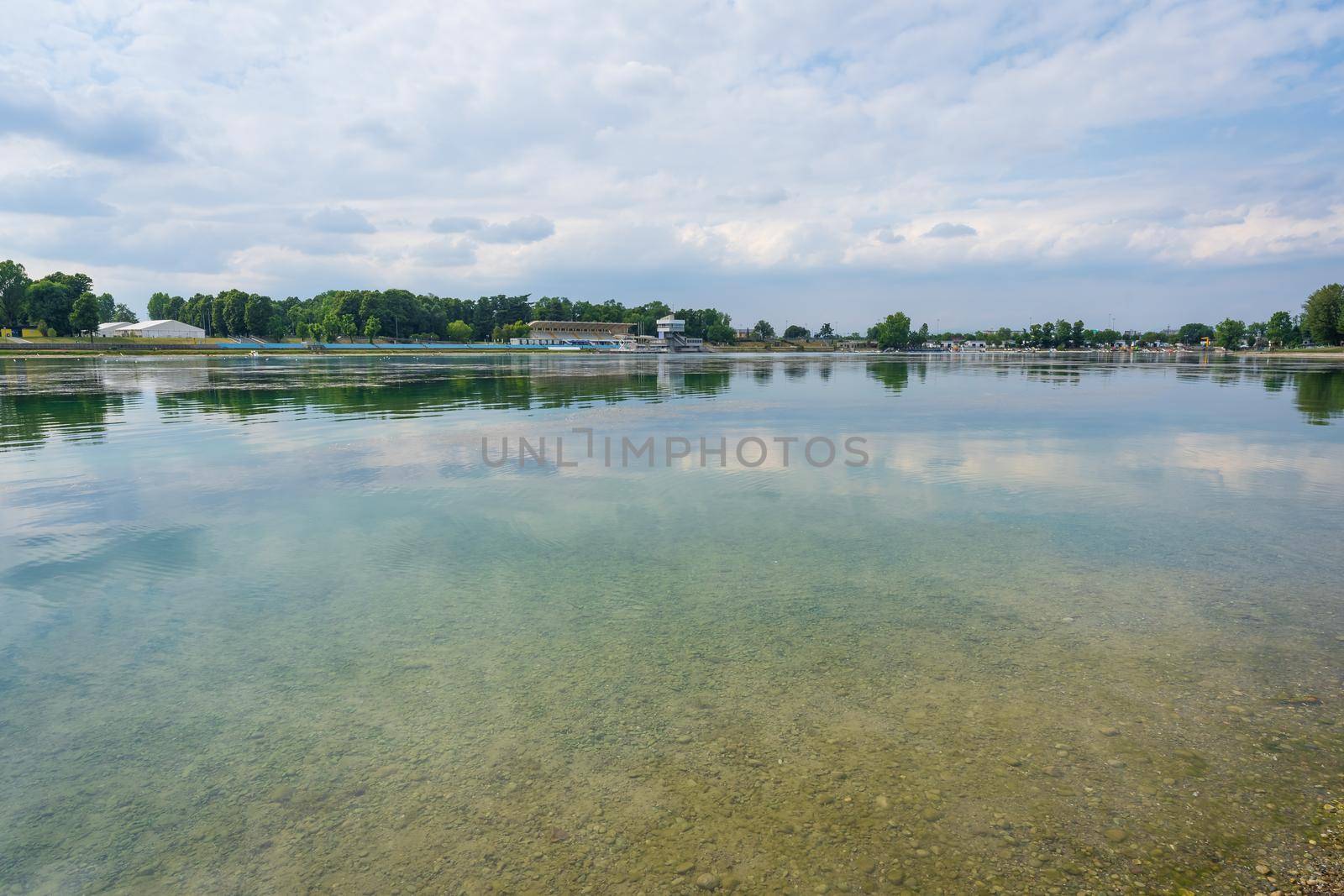 Nice view of Idroscalo lake park at overcast day by Robertobinetti70