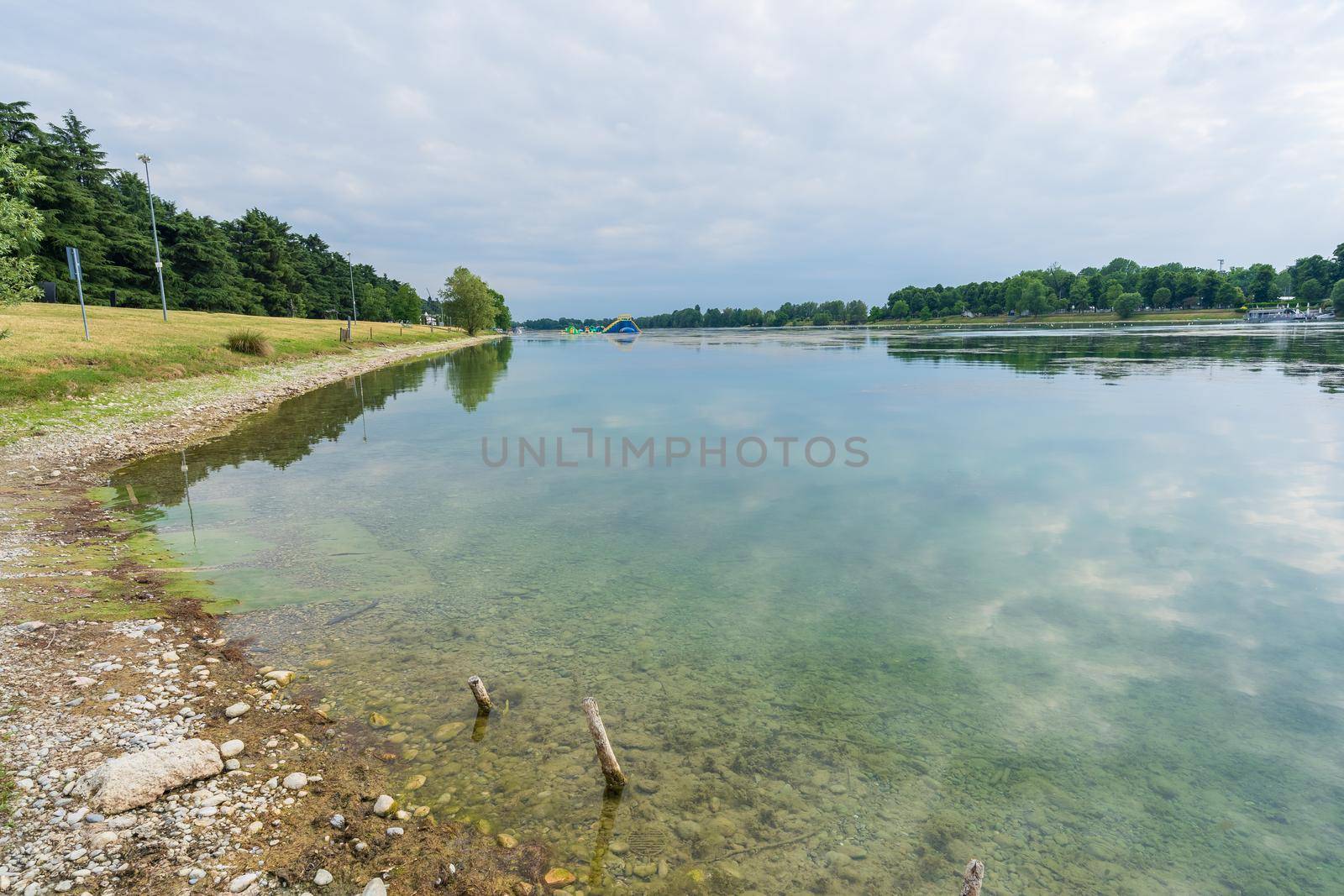 Nice view of Idroscalo lake park at rainy day by Robertobinetti70