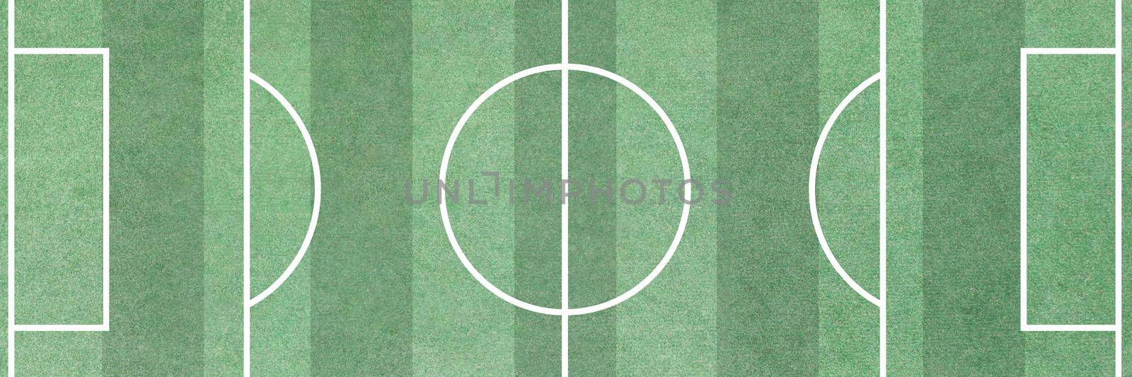 Football field with striped green grass background top view. Professional sport soccer concept