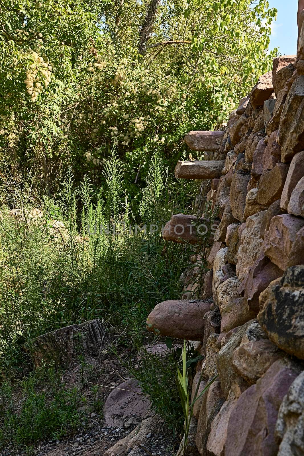 Stone wall for the fields with stone steps to climb. by raul_ruiz