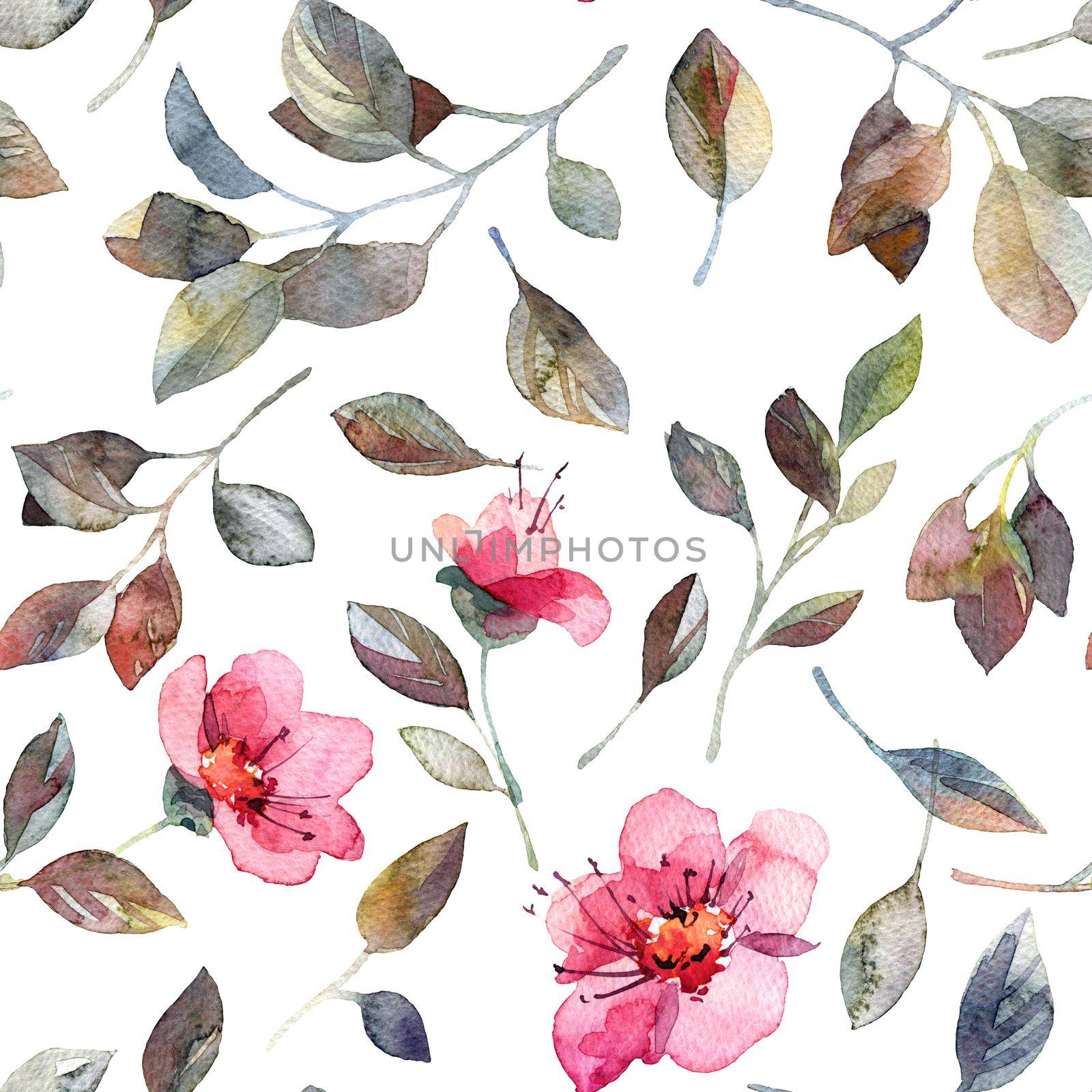 Watercolor floral pattern by Olatarakanova