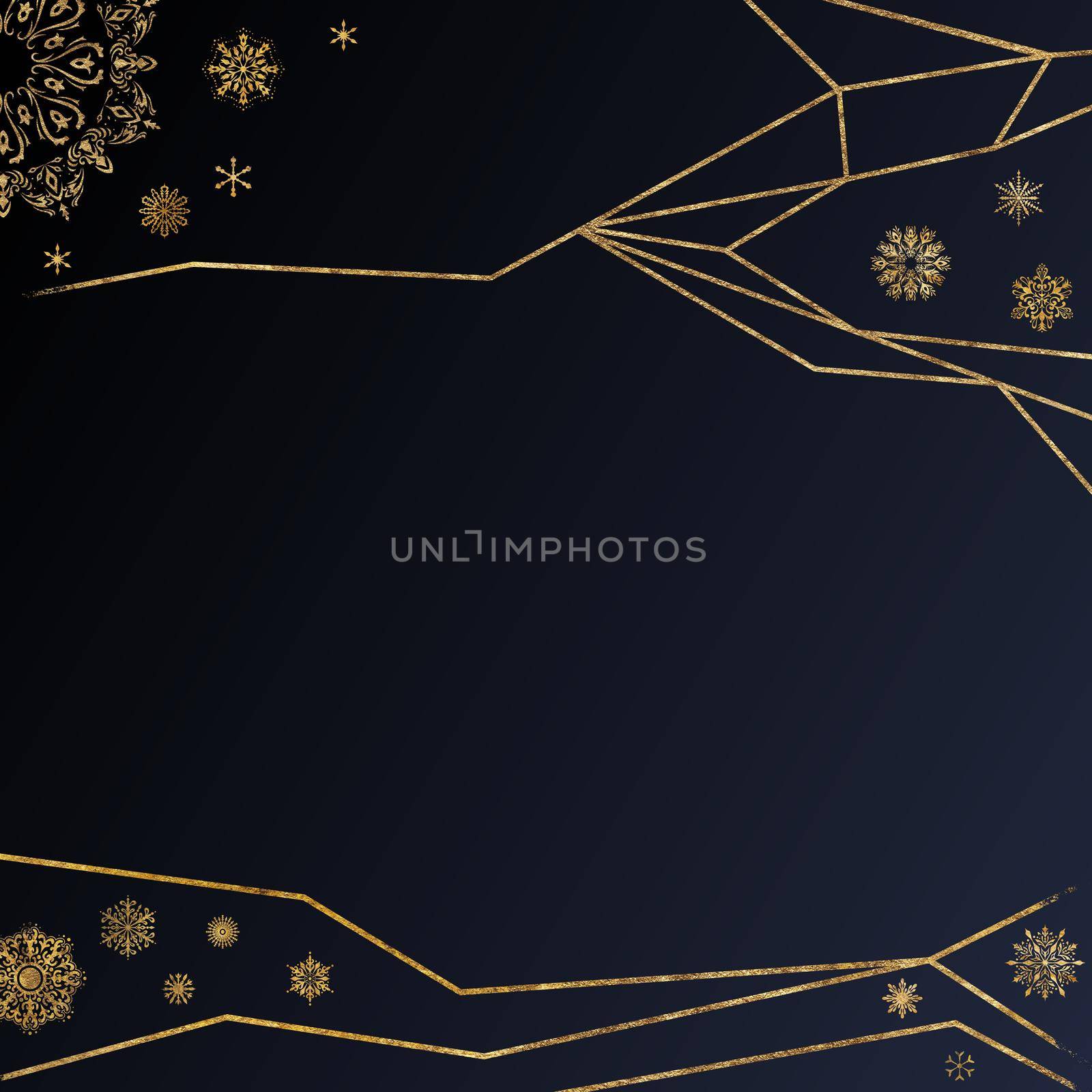 Christmas Festive Background With Gold Glitter Snowflakes by kisika