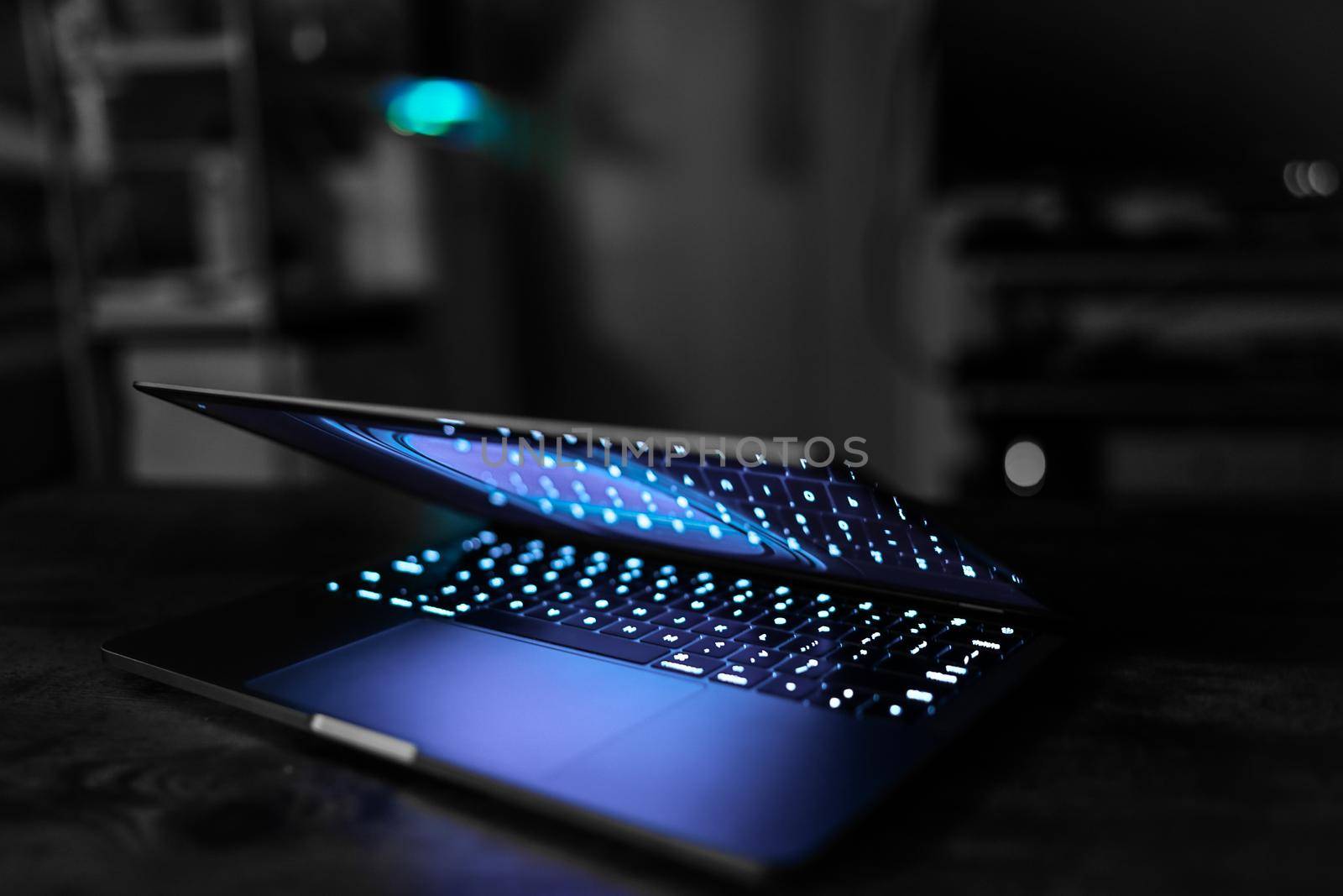 Dark Room Laptop (Gaming PC). Shooting Location: Yokohama-city kanagawa prefecture