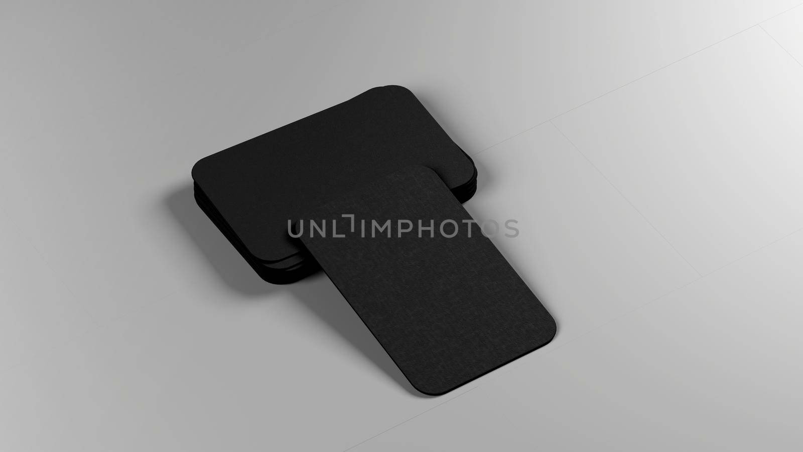 Black business cards blank mockup - template. 3d illustration