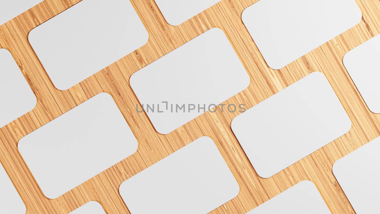 Stacks of white Business cards, 3d rendering