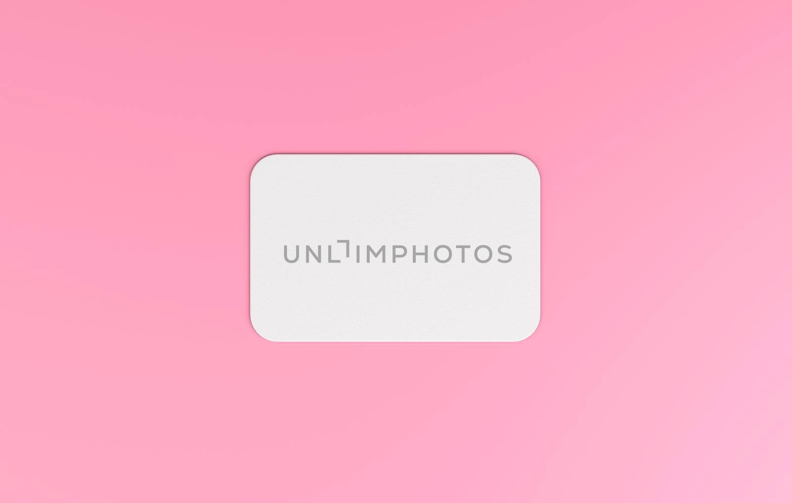 Blank white card isolated on pink pastel color background minimal conceptual 3D rendering by raferto1973
