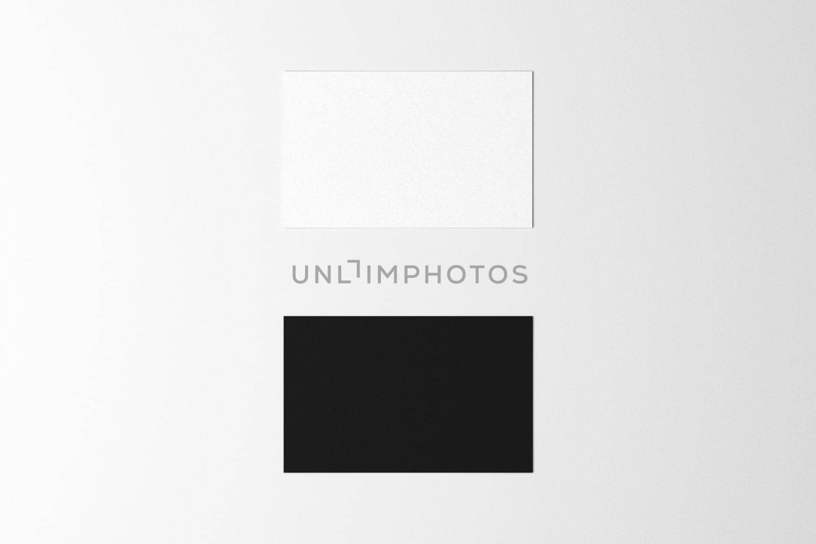 Horizontal Business Cards Mock-up on white background.Paper texture.3d illustration by Antonelli