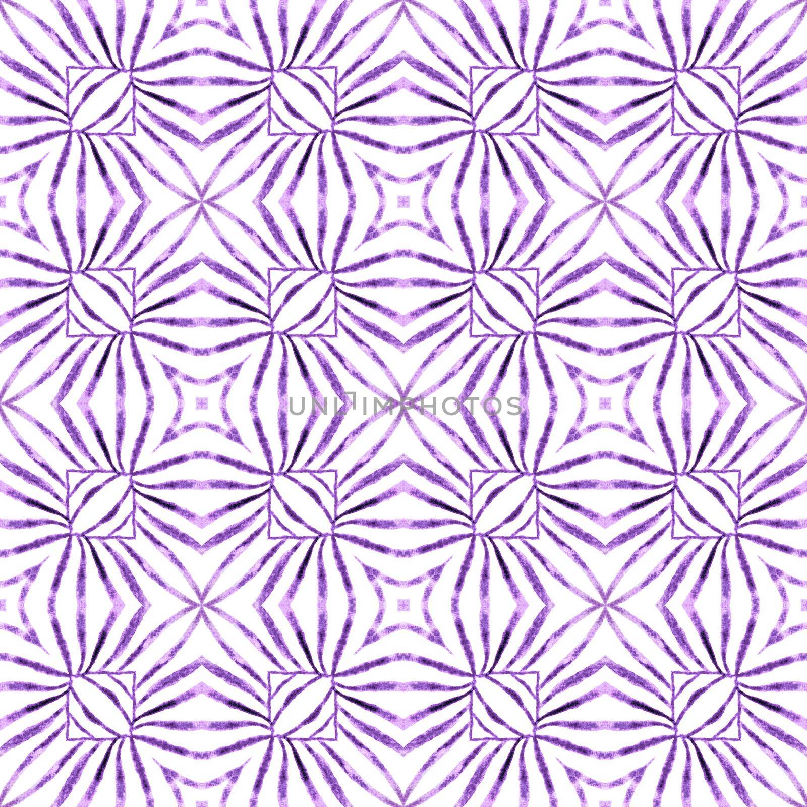 Textile ready excellent print, swimwear fabric, wallpaper, wrapping. Purple graceful boho chic summer design. Repeating striped hand drawn border. Striped hand drawn design.