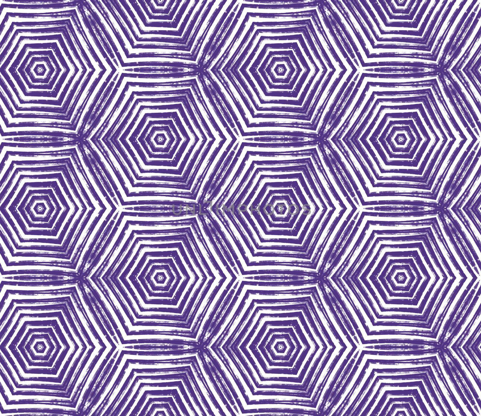 Arabesque hand drawn pattern. Purple symmetrical by beginagain