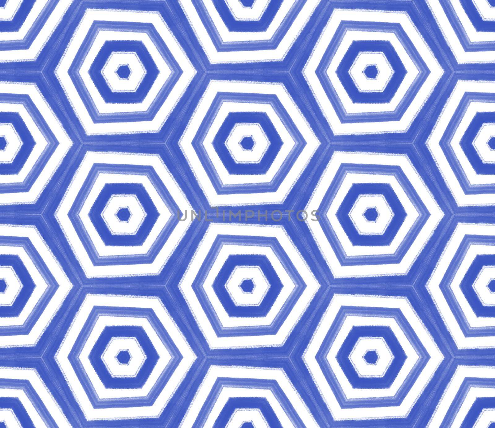 Mosaic seamless pattern. Indigo symmetrical by beginagain