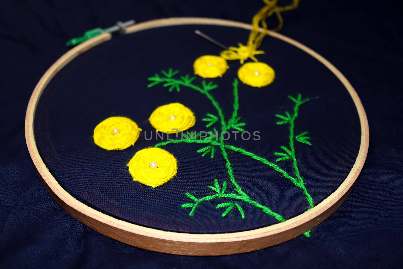 woolen handicraft work with circle frame on cloth by jahidul2358