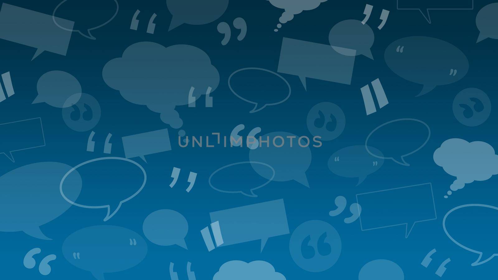 Speech and thought bubbles with quote marks suitable as a background illustration for client / customers testimonials or comments or quotes