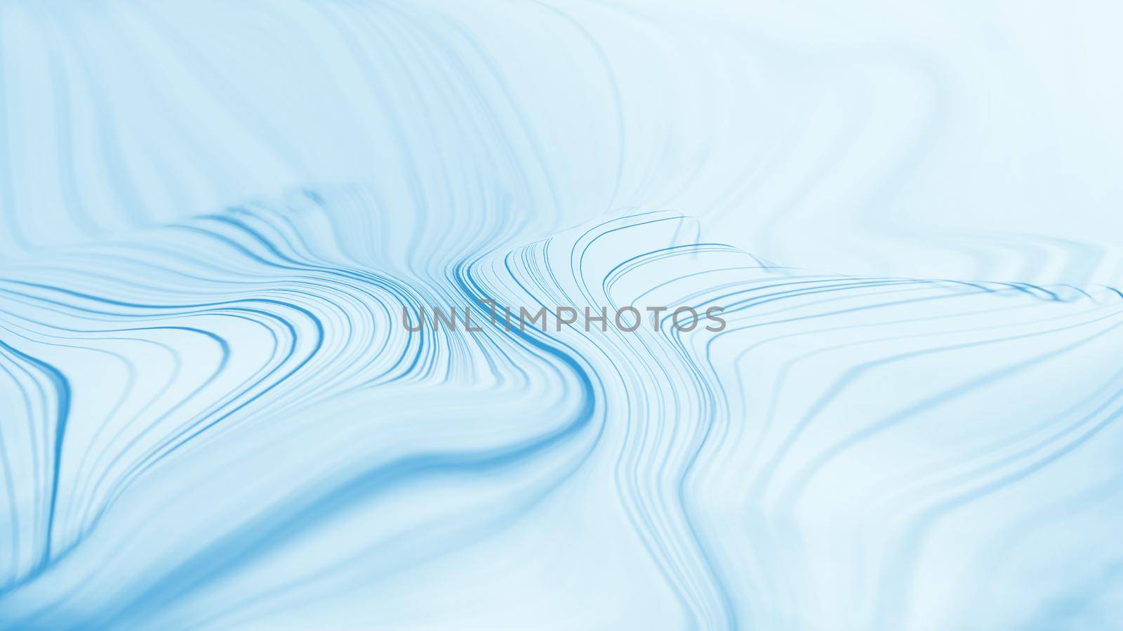 Blue abstract wave on white background. Blue digital illustration. by DmytroRazinkov