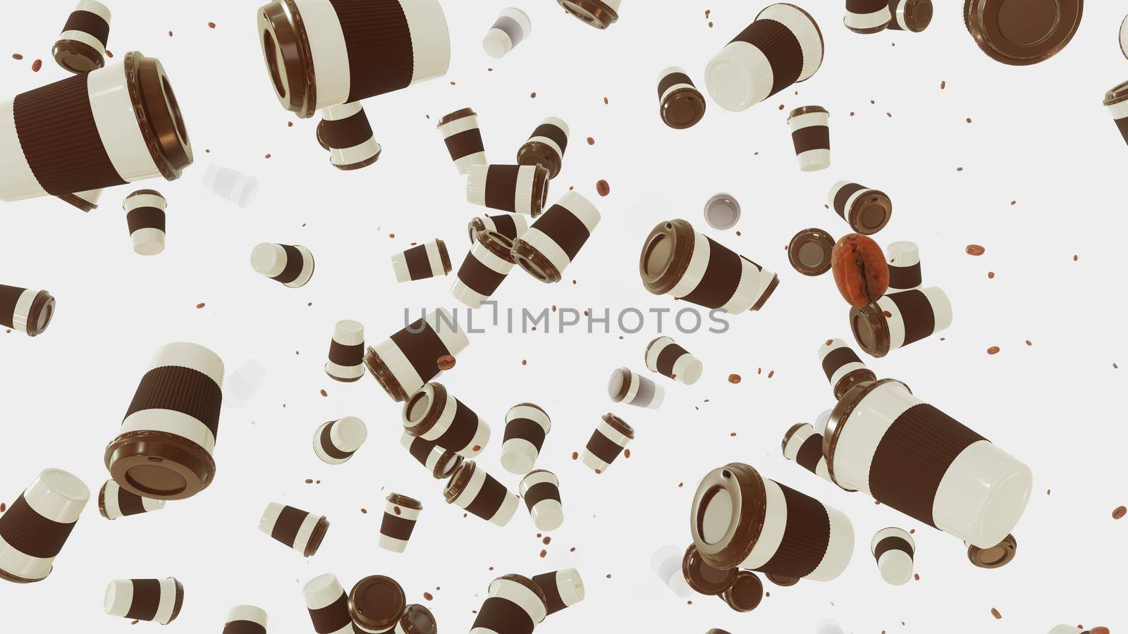 3D illustration Background for advertising and wallpaper in food and drink festival  and coffee scene. 3D rendering in decorative concept.
