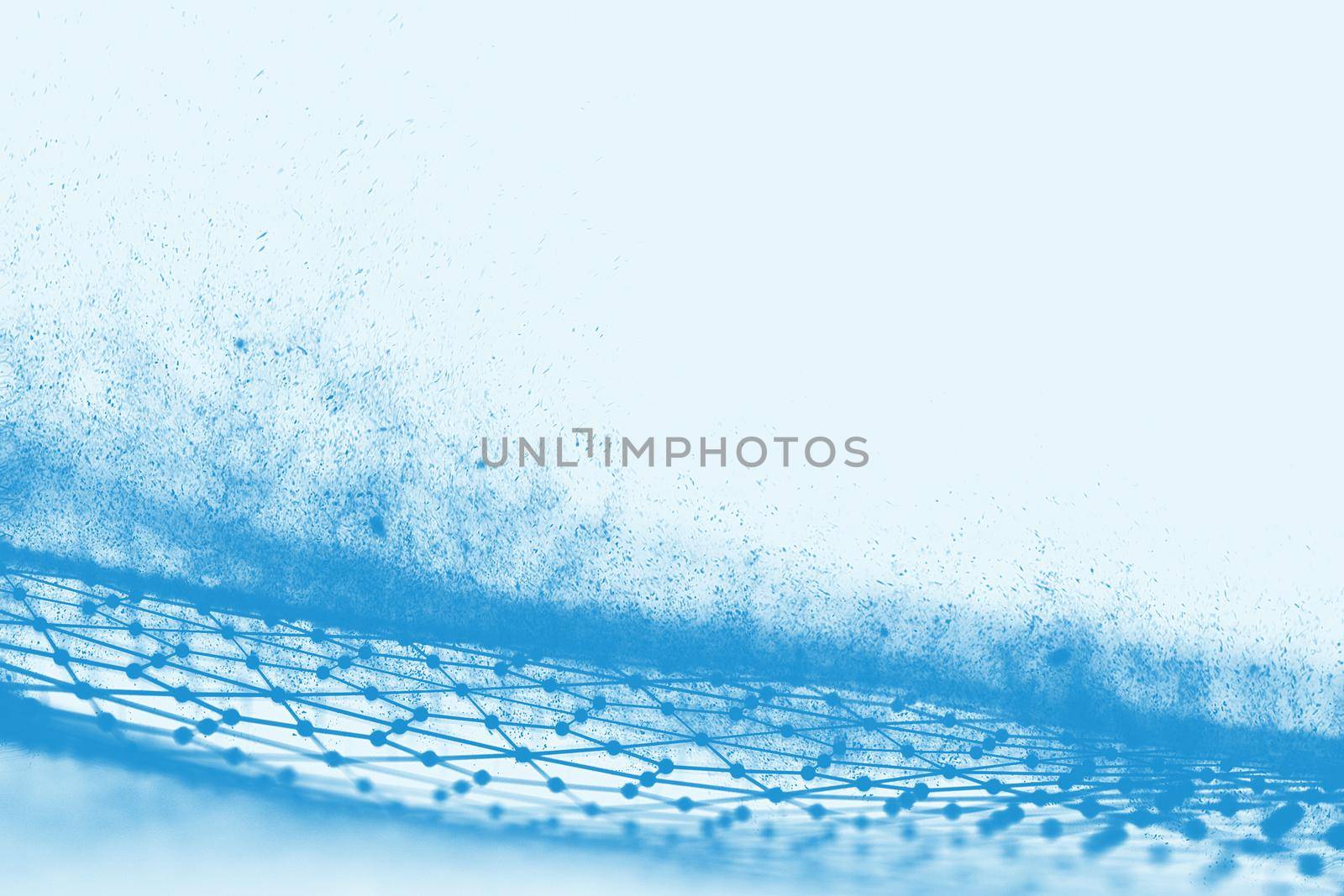 Blue abstract wave on white background.