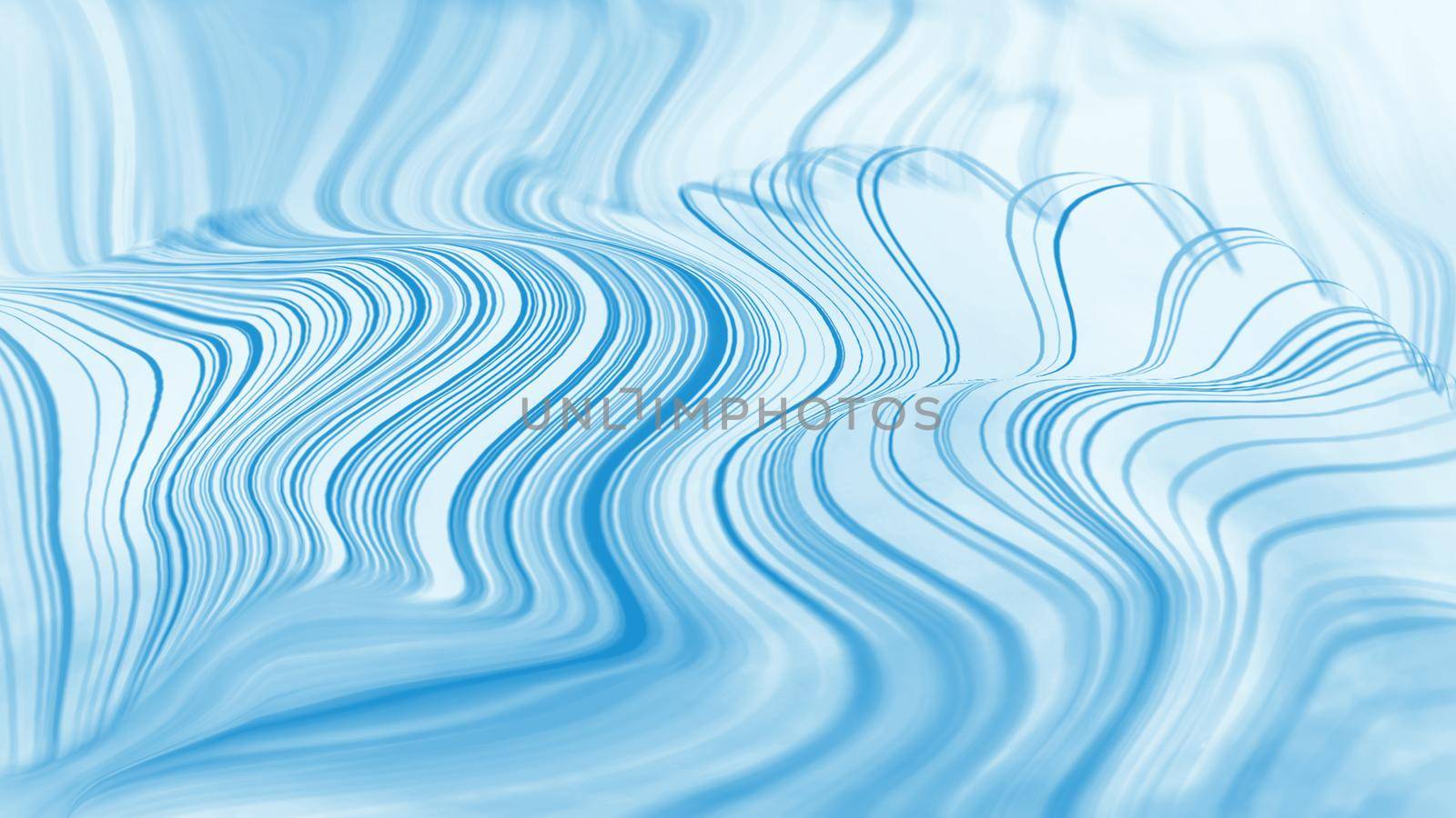 Blue abstract wave on white background. Blue digital illustration. by DmytroRazinkov