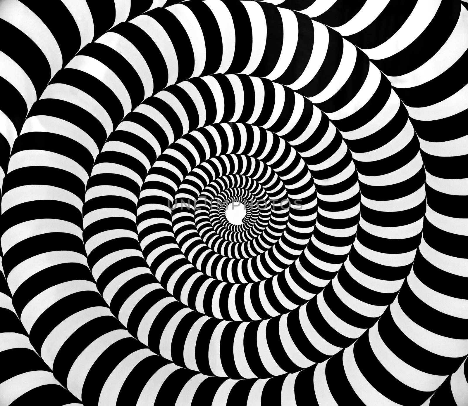 Black and white psychedelic hypnotic swirl pattern