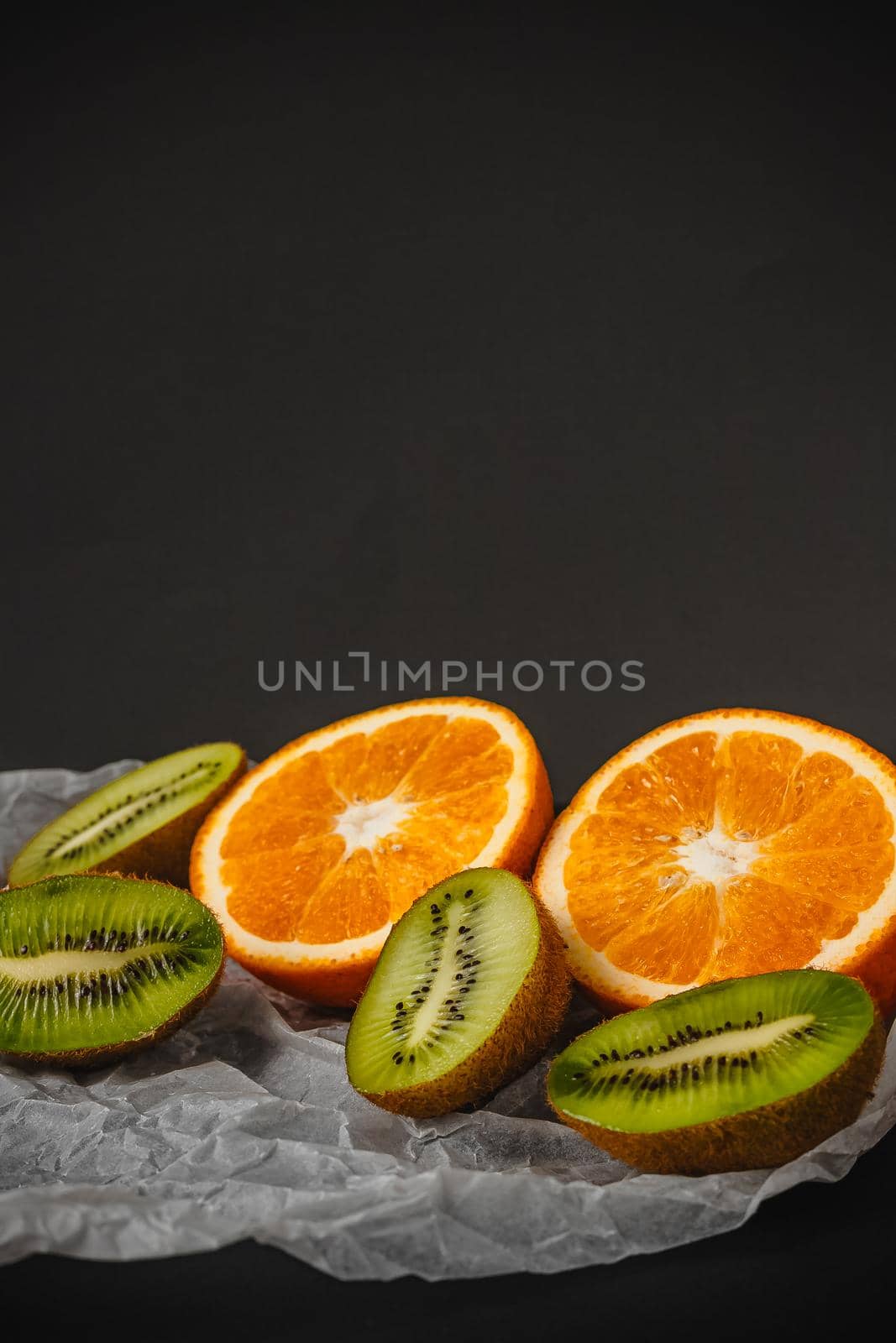 Luxurious fruit background. Studio photography of various fruits isolated on black background. Copy space. high resolution product