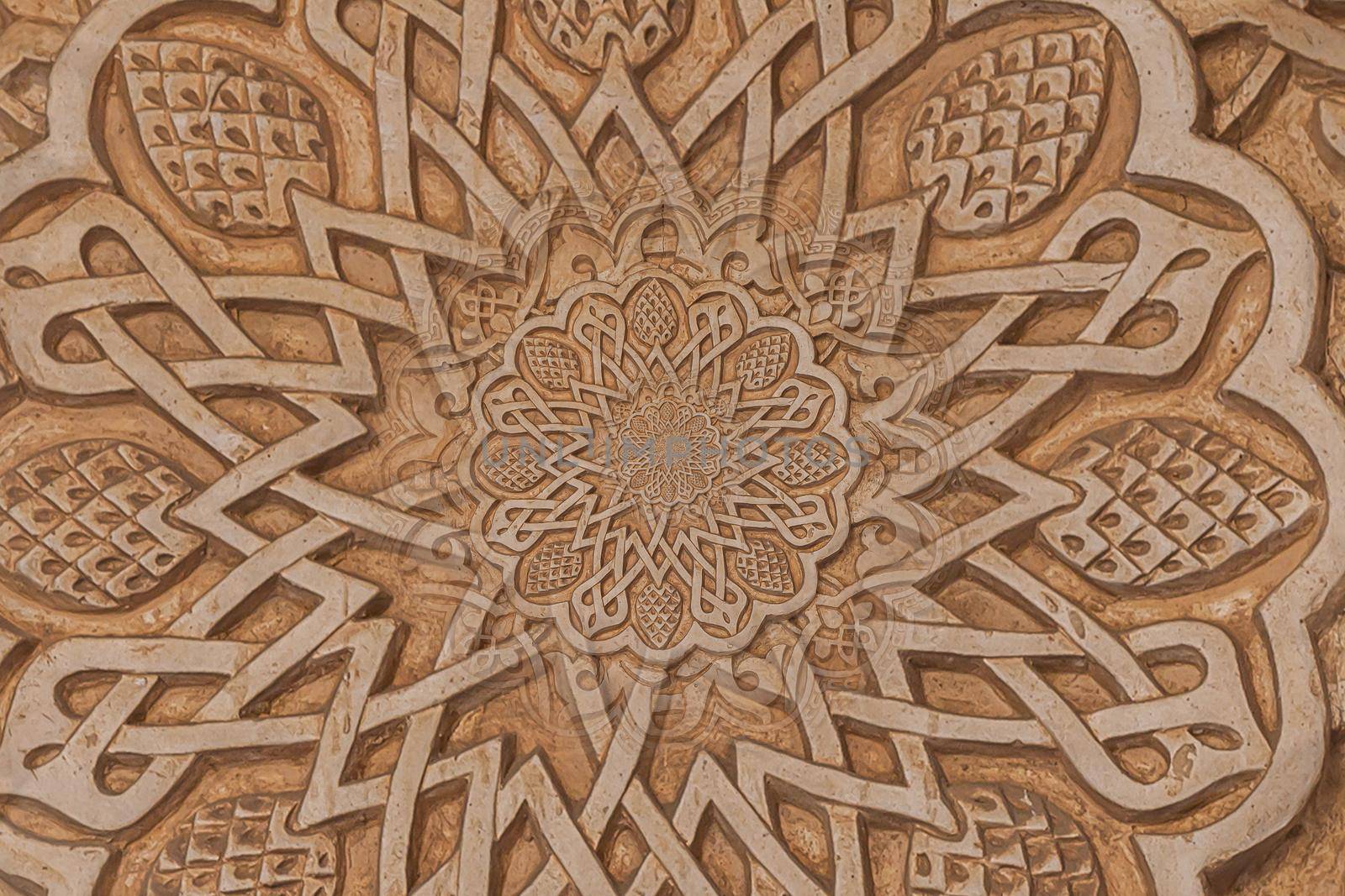 Arab background remanding to Islam culture. Design created using droste effect on a 13th century architectural detail in a mosque. by Perseomedusa