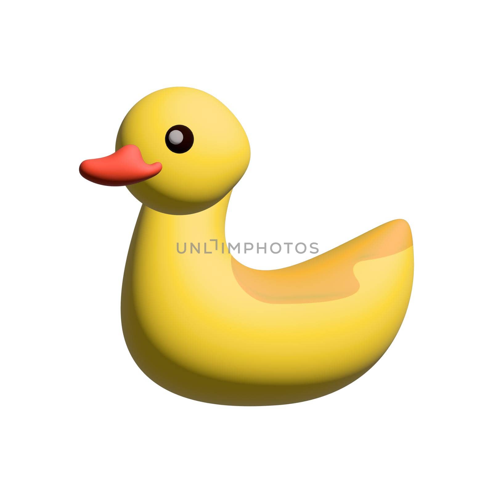 3D yellow duck on a white background - 3D image