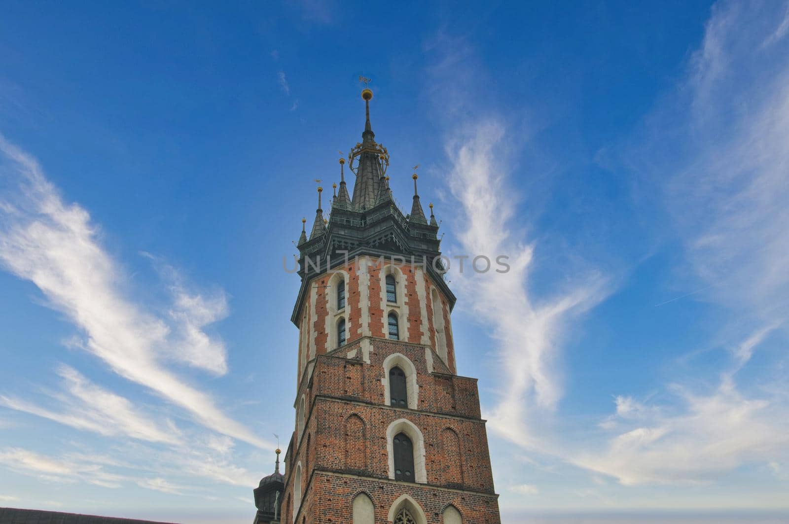 Saint Mary Basilica in Krakow of Poland, cathedral with gotthic style