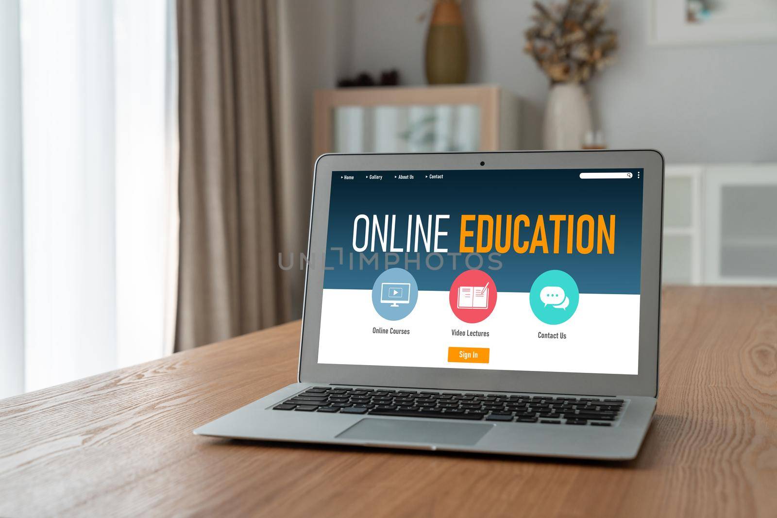 E-learning website with modish sofware for student to study online on the internet network