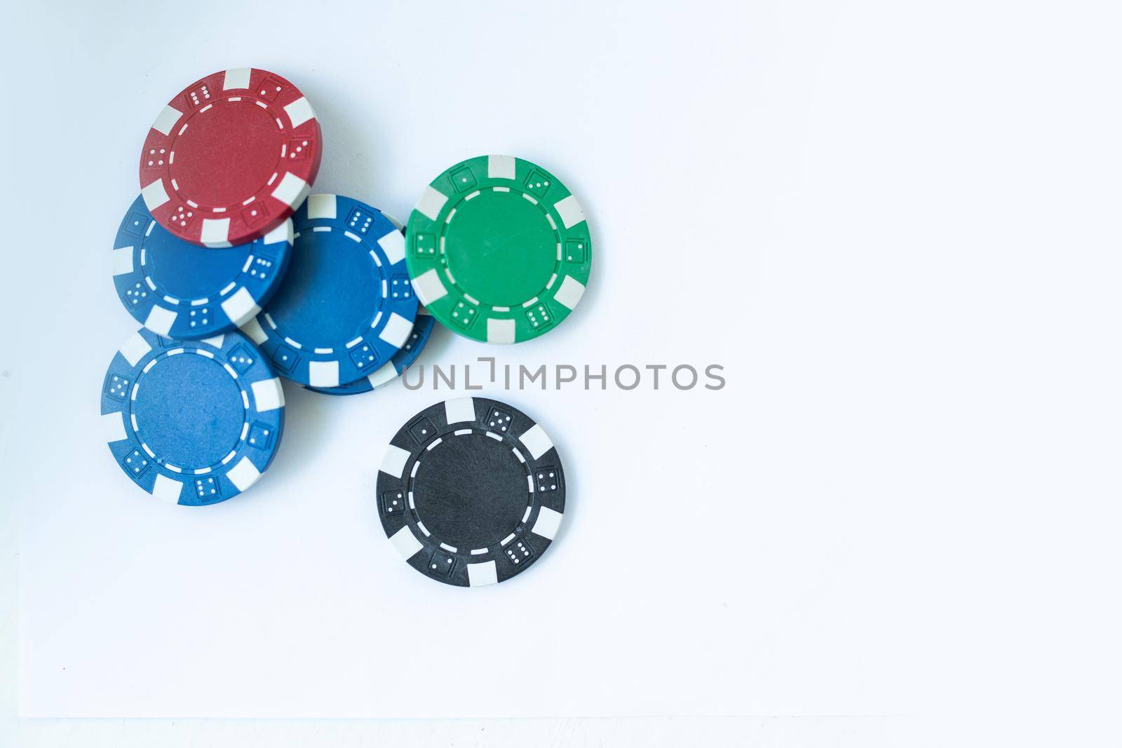 poker chips, studio shot on a white background by Andelov13