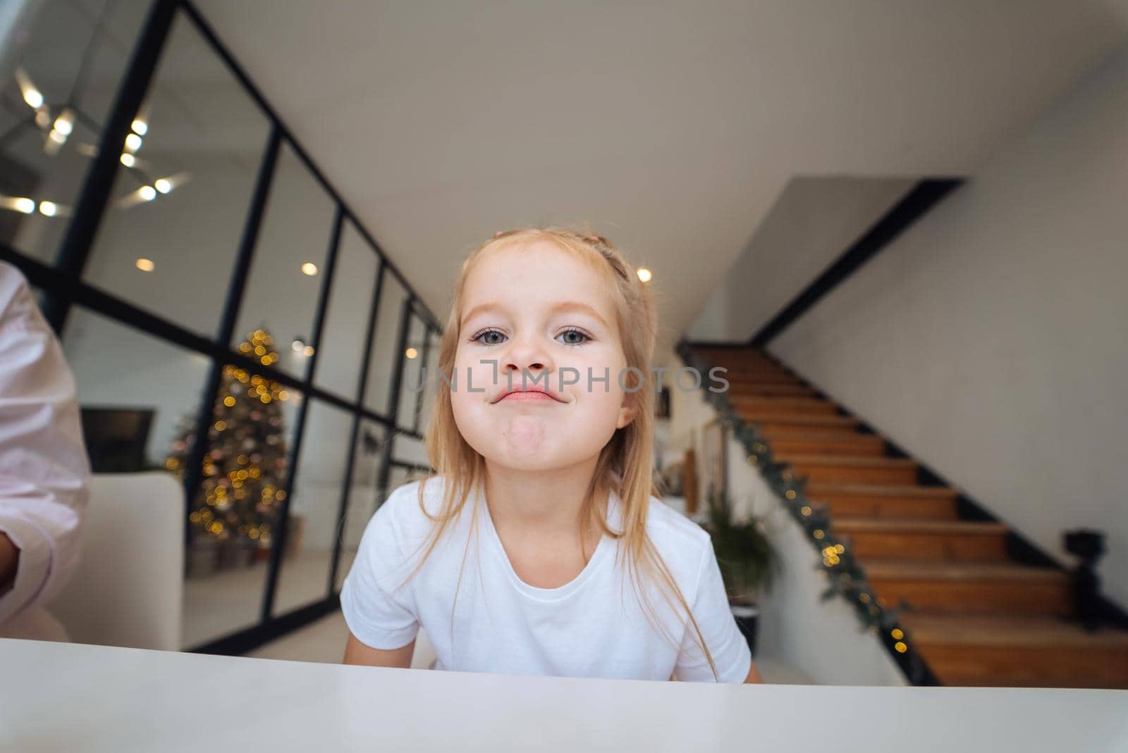 Adorable little girl looking at the camera