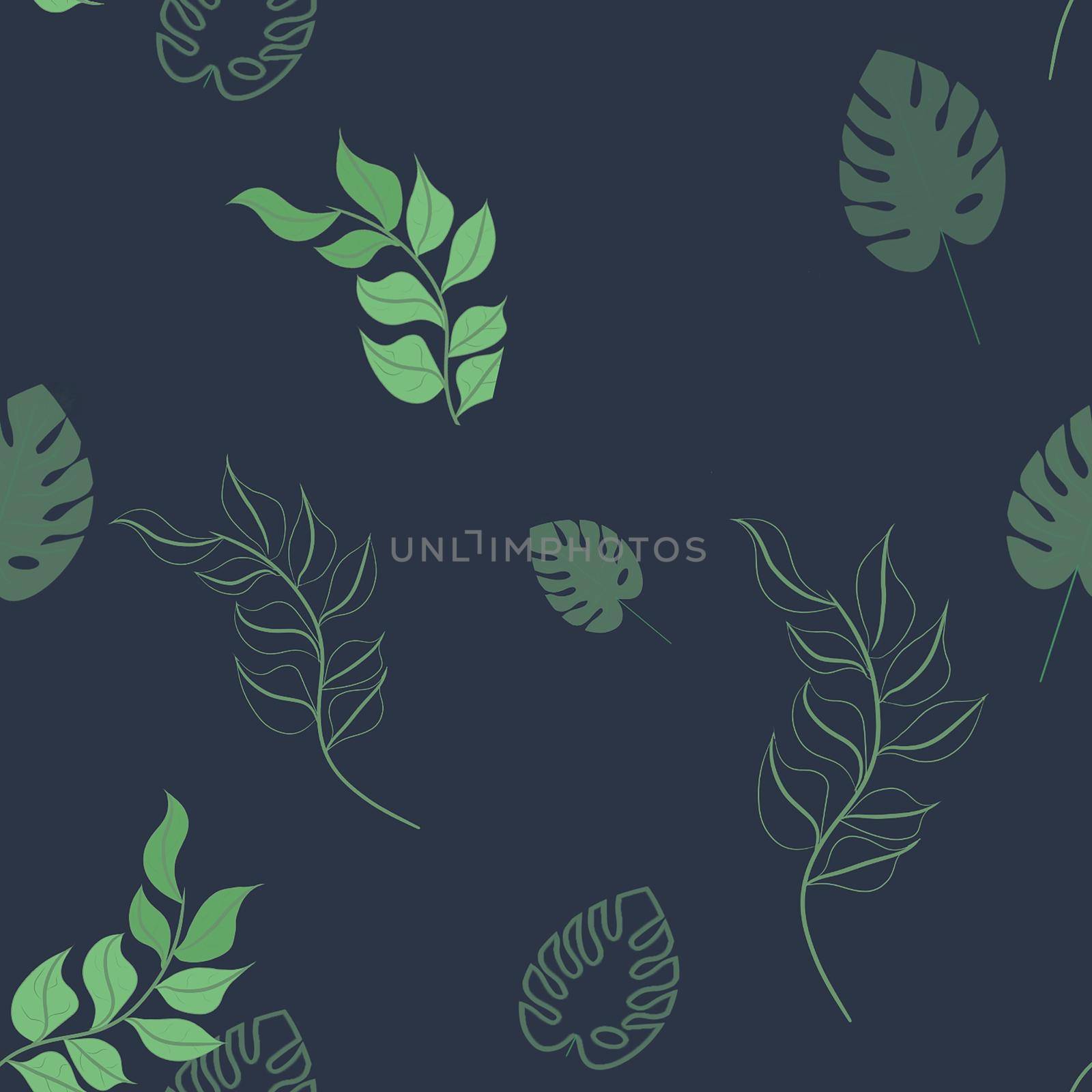 tropical leaves. Illustration for summer tropical paradise advertising design vacation.