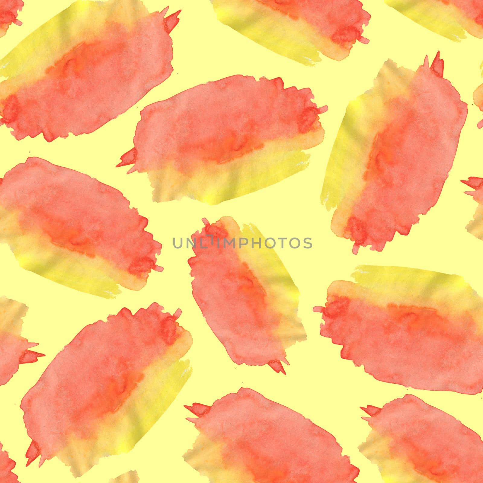 Seamless Pattern with Red and Yellow Watercolor Spots. by Rina_Dozornaya