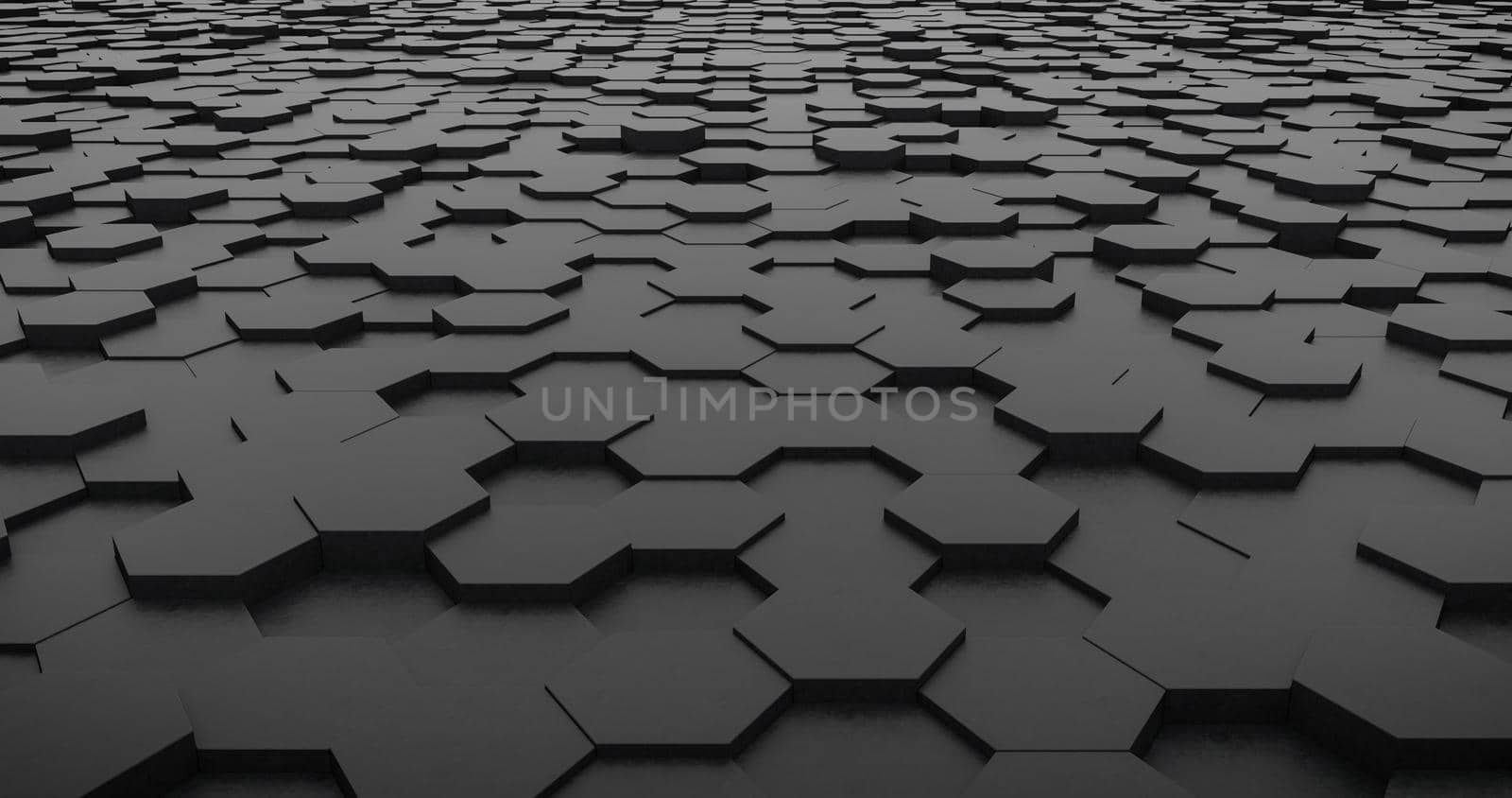 Hexagon black background. 3d illustration.
