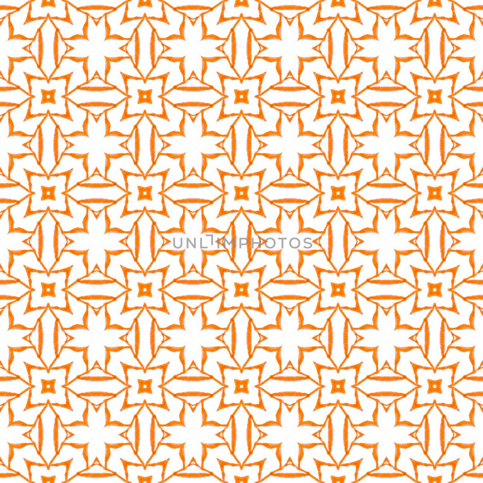 Striped hand drawn design. Orange artistic boho chic summer design. Repeating striped hand drawn border. Textile ready perfect print, swimwear fabric, wallpaper, wrapping.
