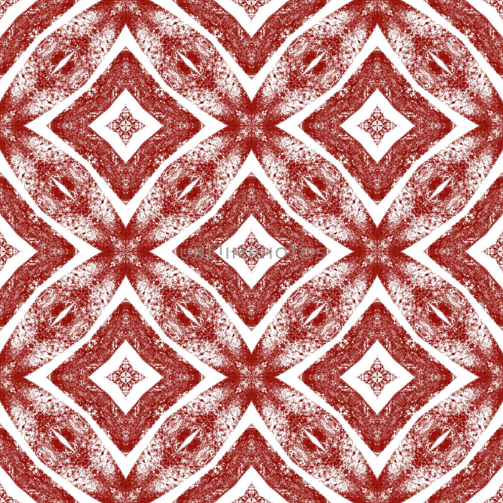 Ethnic hand painted pattern. Wine red by beginagain