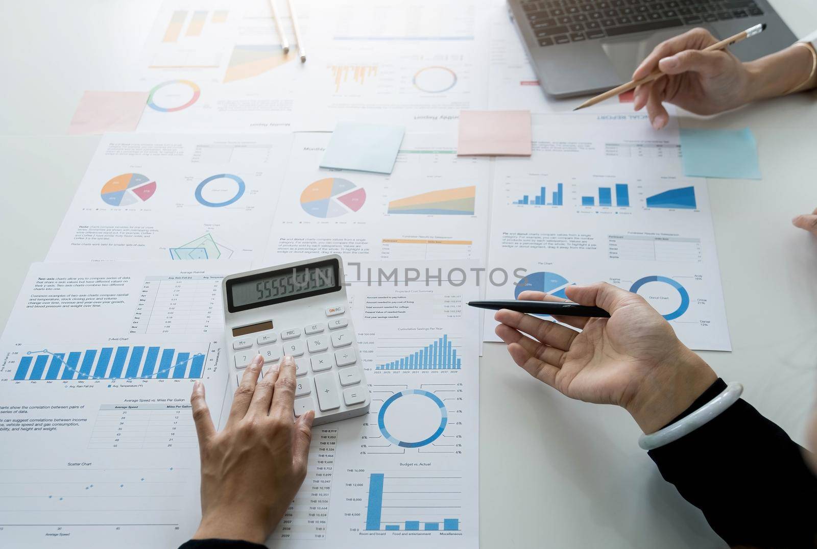 teamwork business woman accounting concept financial in office.