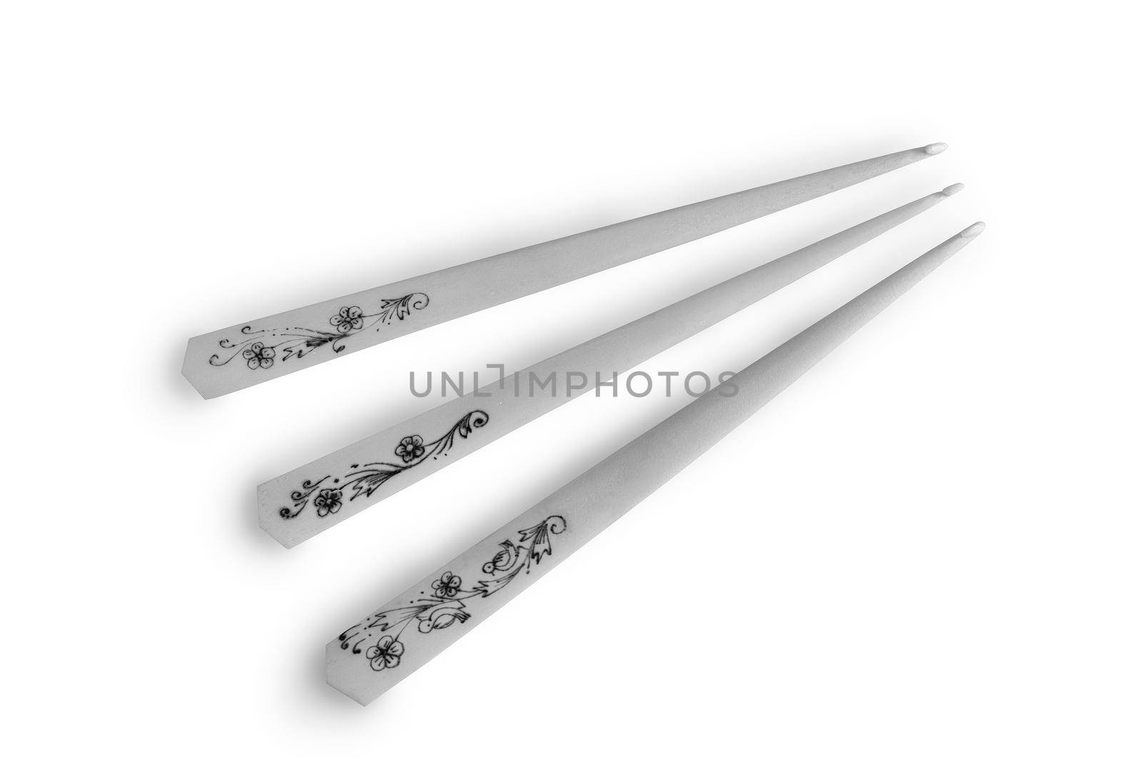 A set of knitting hooks on a white background by georgina198