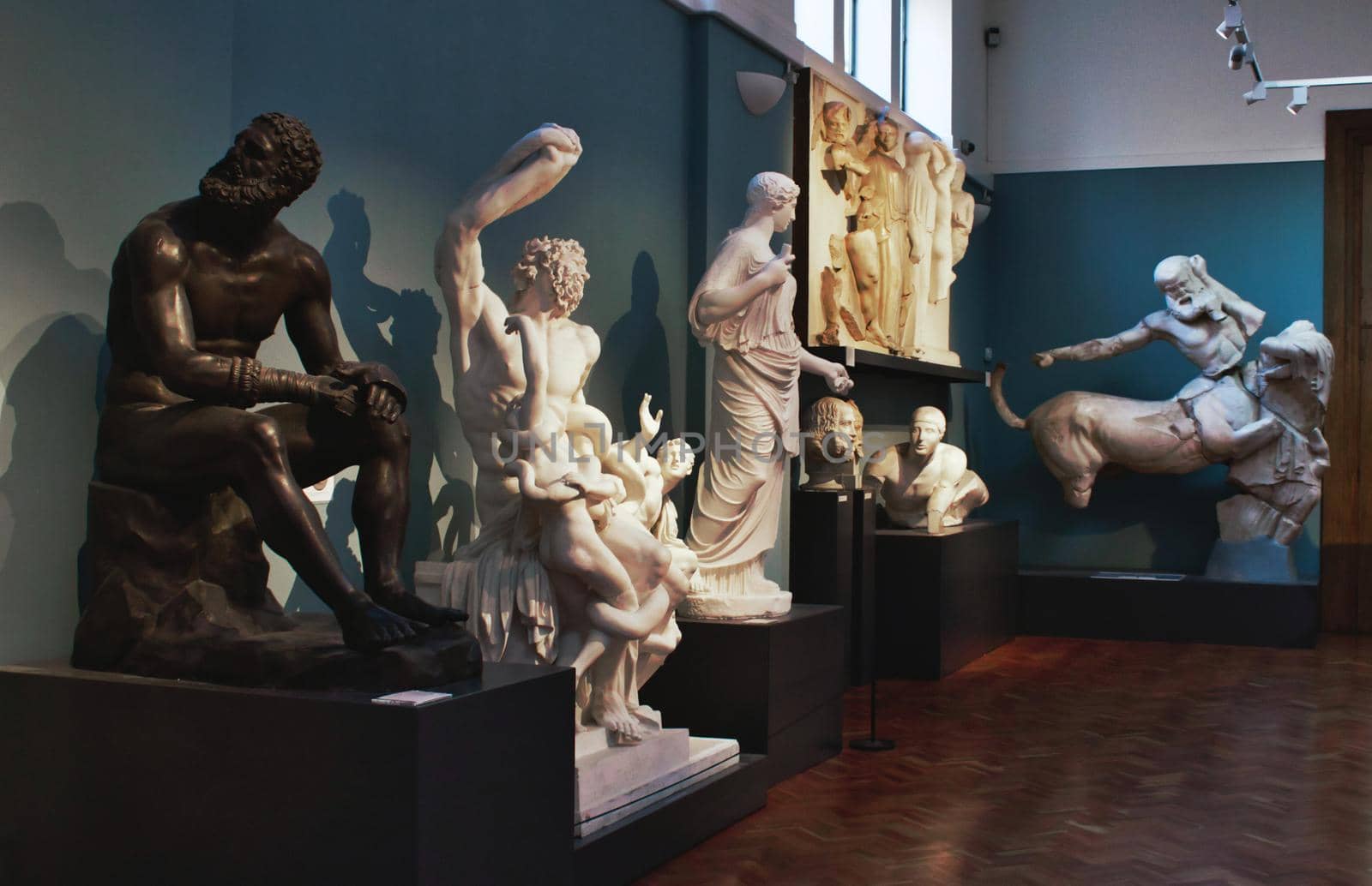 Oxford, UK - March 02 2020: Marble and bronze statues on display in the Ashmolean Museum in Oxford, England by tennesseewitney