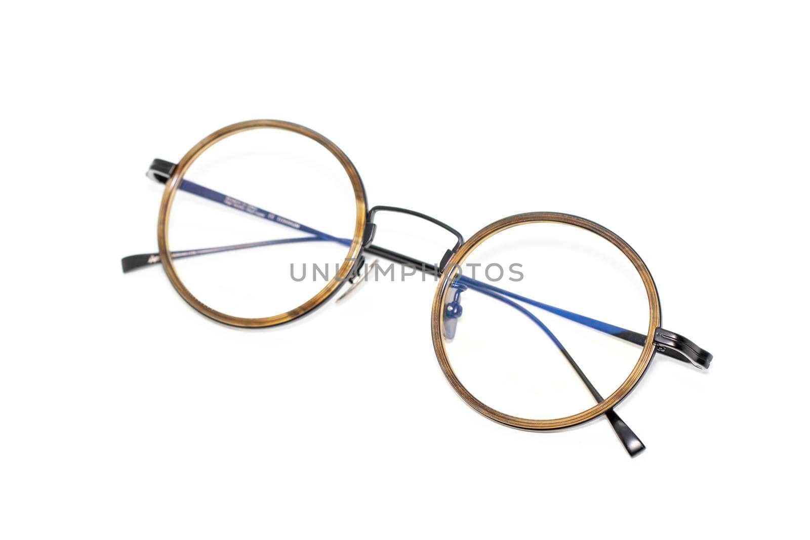 Image of modern fashionable spectacles isolated on white background, Eyewear, Glasses. by yod67