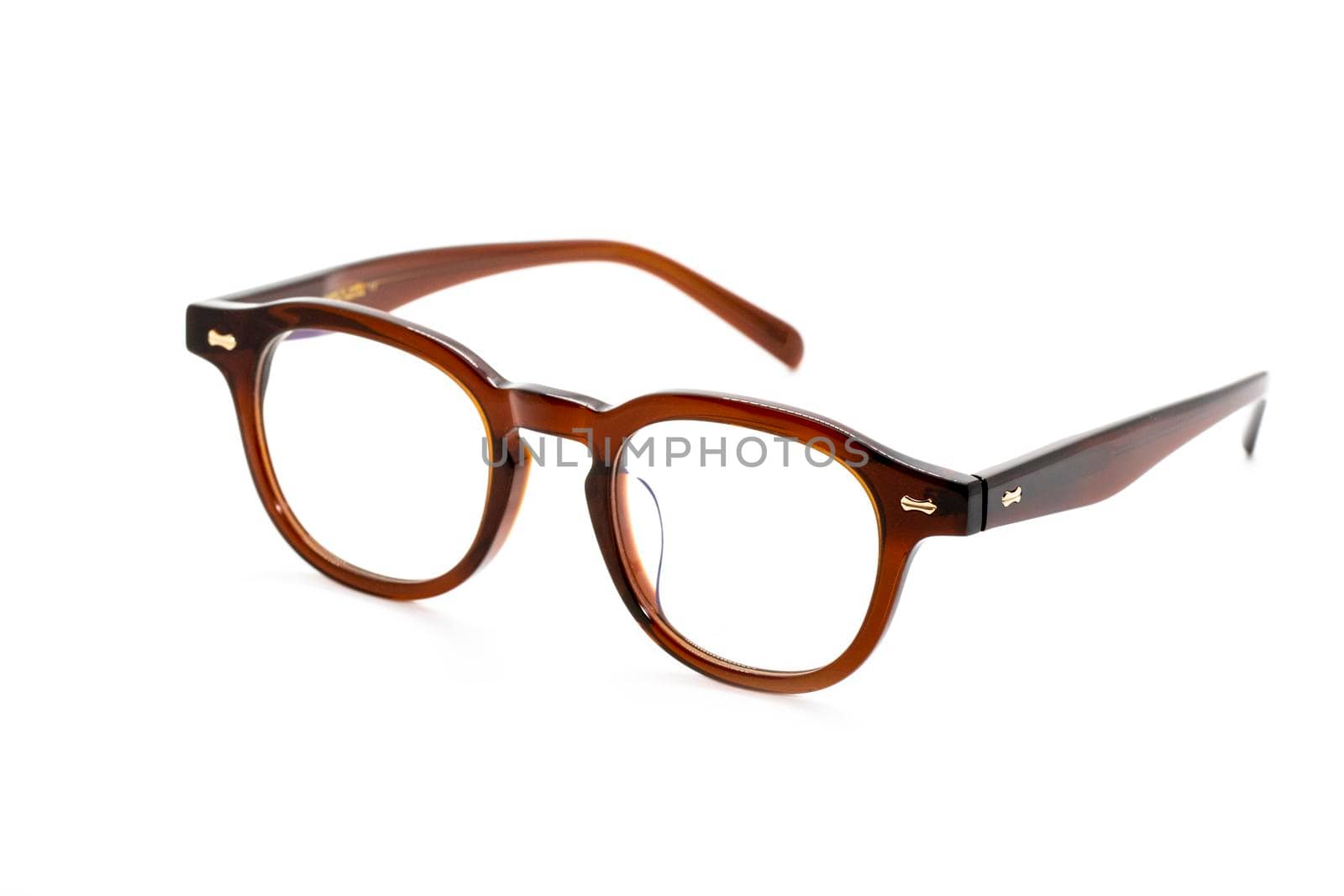 Image of modern fashionable spectacles isolated on white background, Eyewear, Glasses.