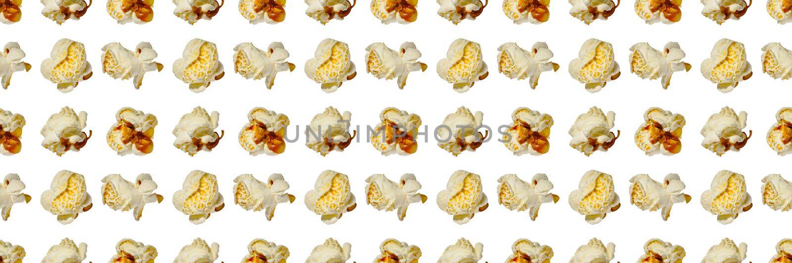 Rich collection of popcorn, isolated on white background. popcorn isolated.
