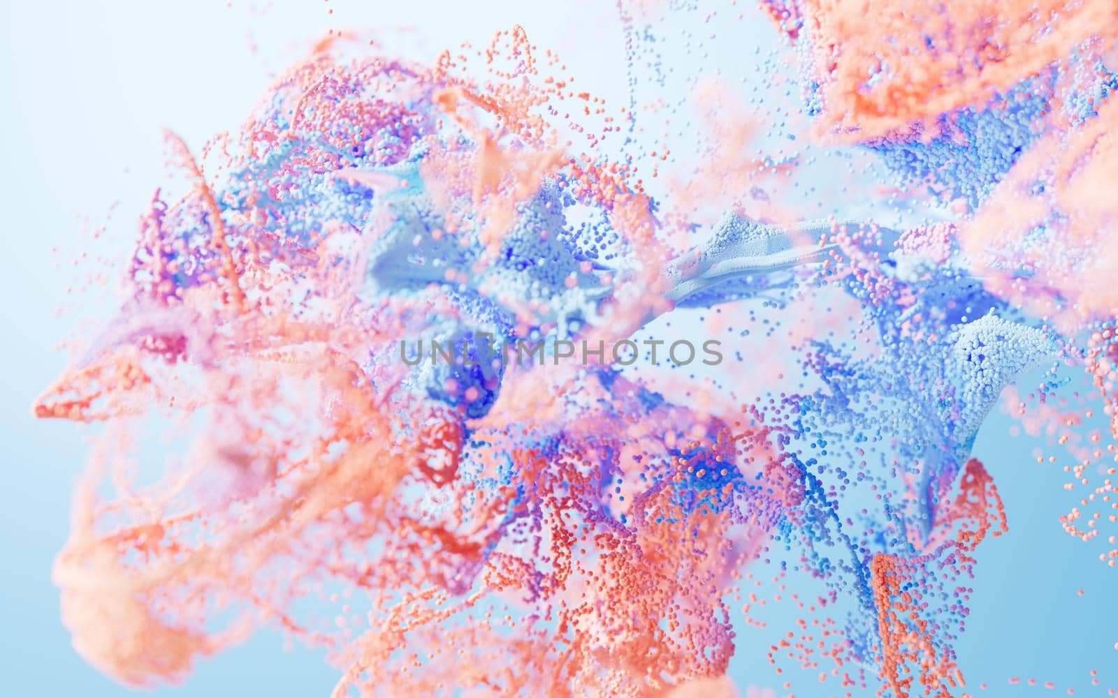 Abstract wave particles pattern, 3d rendering. by vinkfan