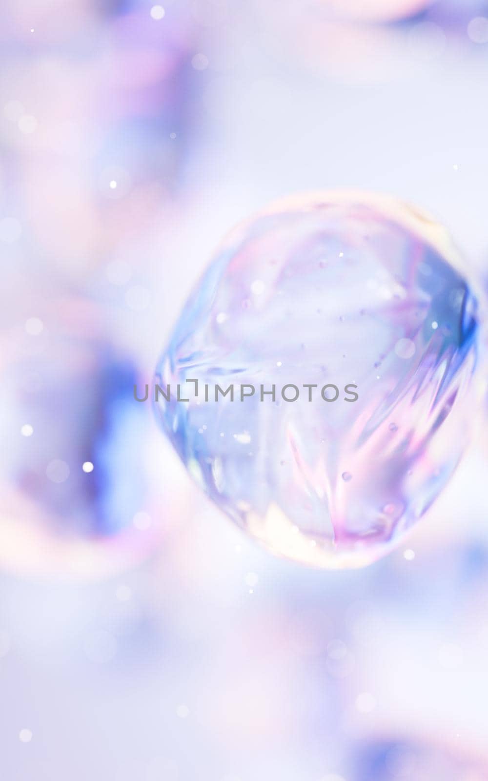 Transparent bubble with gradient colors, 3d rendering. Computer digital drawing.