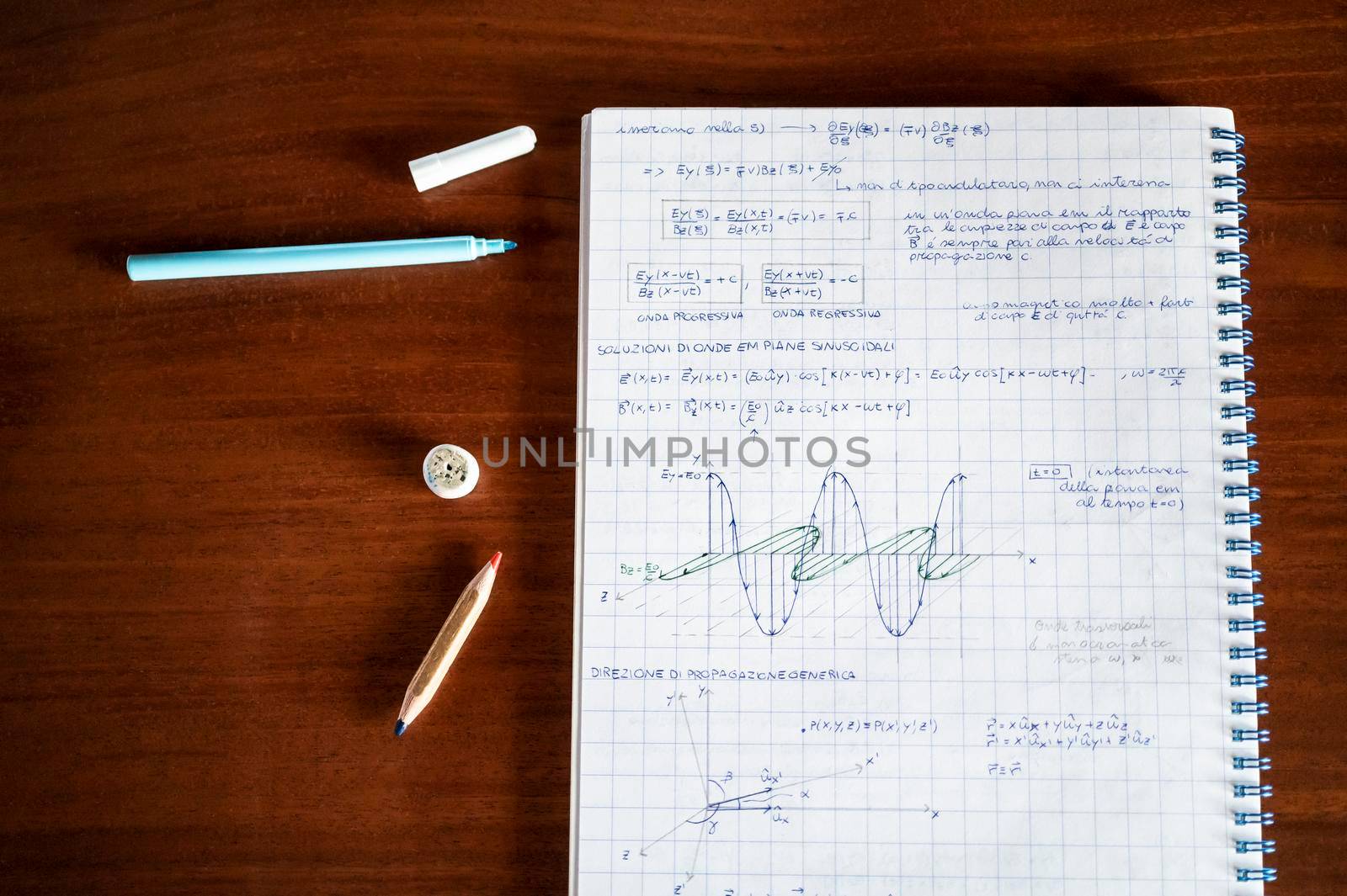 Math problems written on the paper