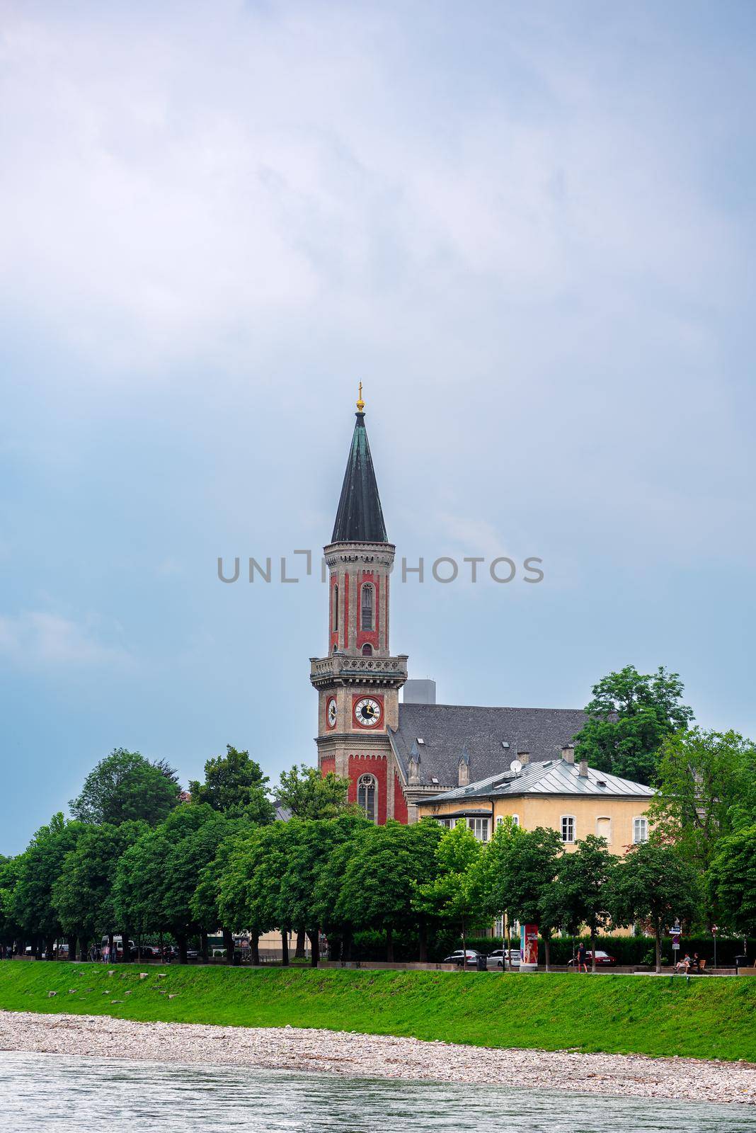 Scenic view of a church in Salzburg, historical site of Salzburg city