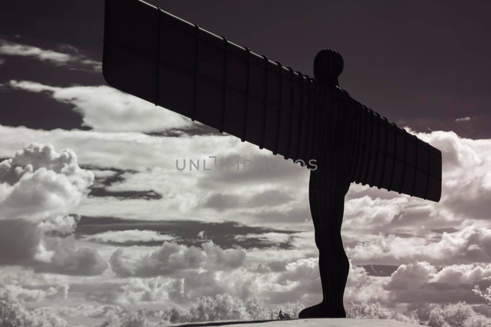 Infrared photo of the sculpture, Angel of the North, Gateshead, UK by StefanMal