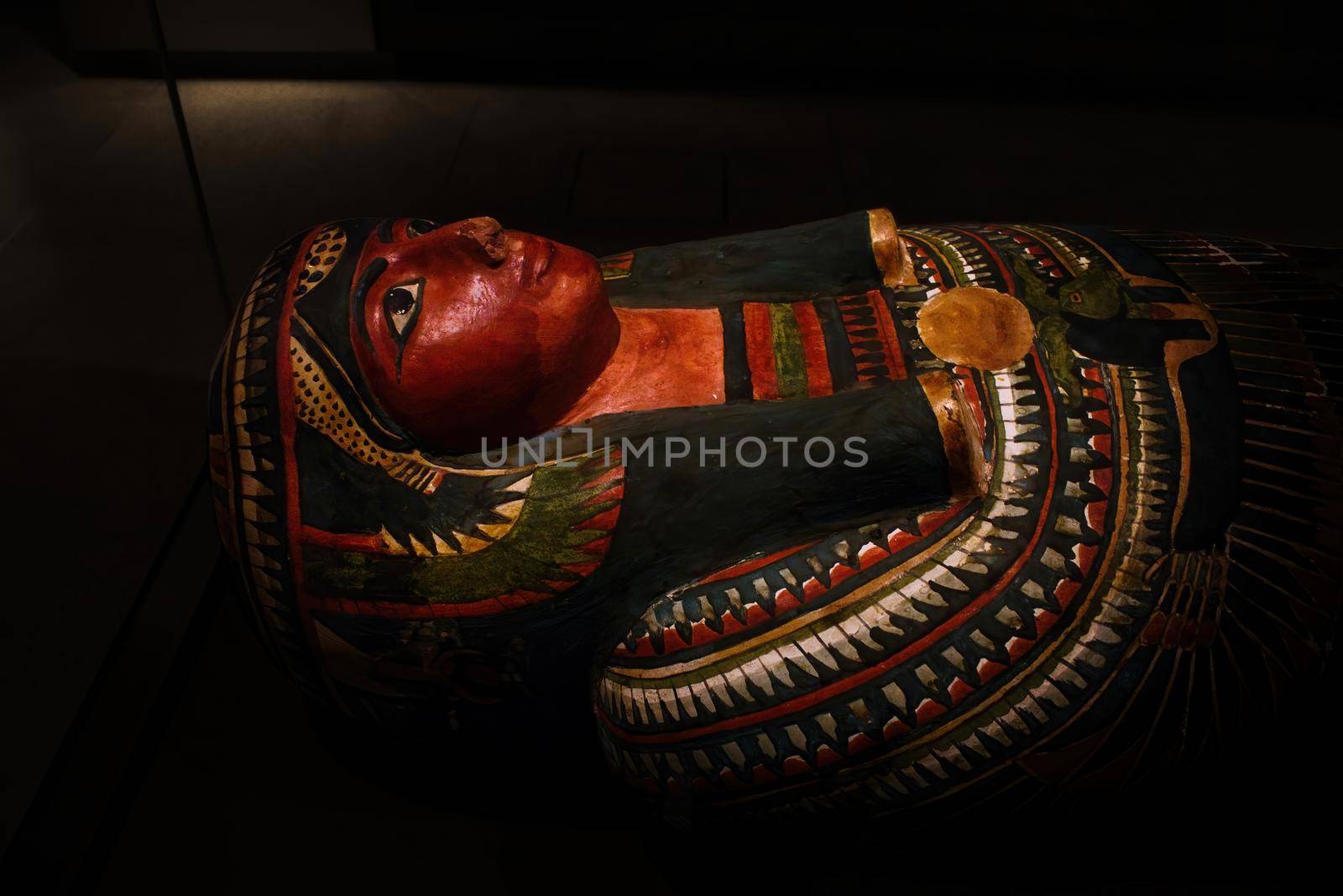 Painted sarcophagus - mummy of Merasamun, at the Ashmolean musuem