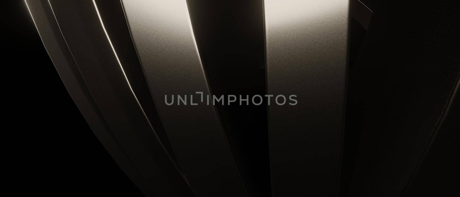 Abstract Technology Metallic Stainless Curve Shape Resources Black Banner Background 3D