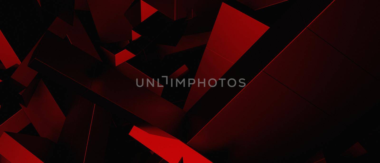 Abstract Luxurious 3D Cubes Trendy Futuristic Deep Red Iillustration Background 3D Render